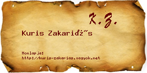 Kuris Zakariás névjegykártya